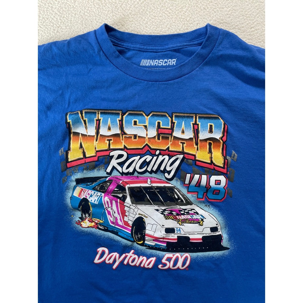 NASCAR Mens Extra Large T-Shirt Blue Daytona 500 Racing Graphic Tee XL